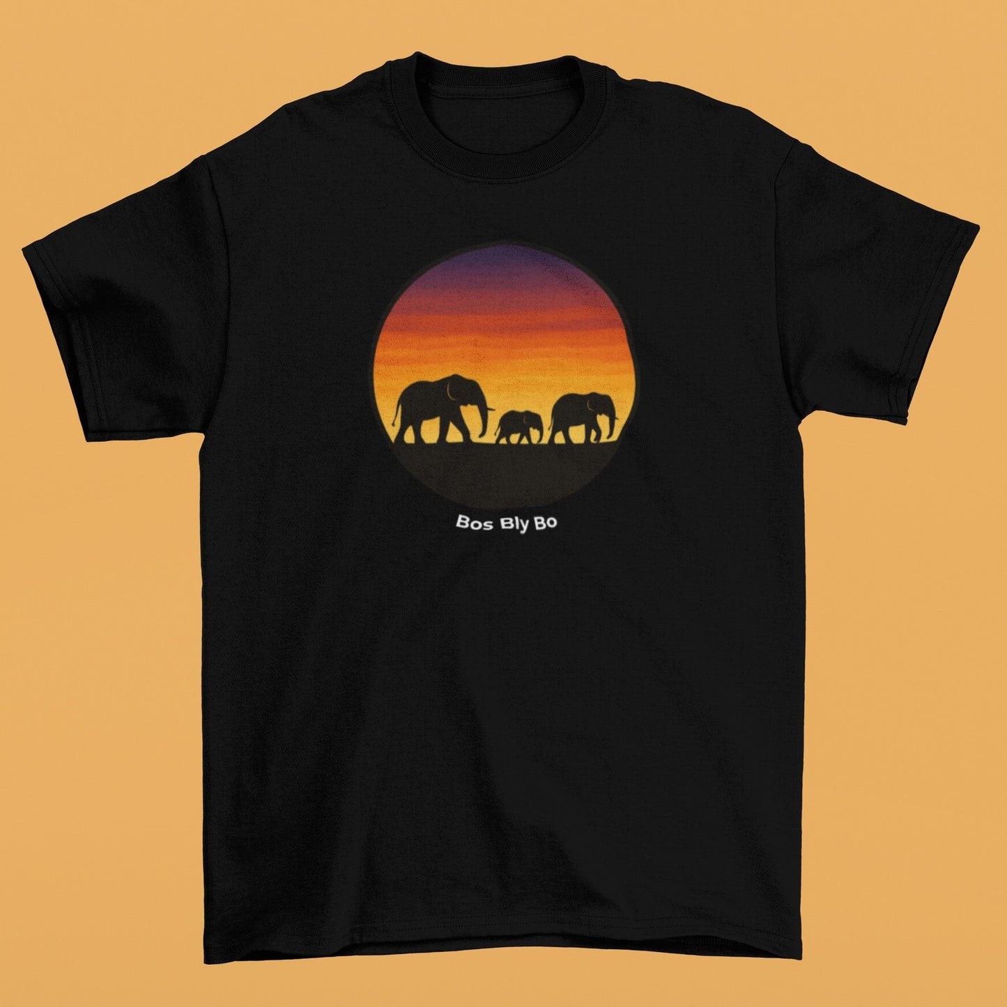 Sunset Elephant Unisex Crew Neck T-Shirt